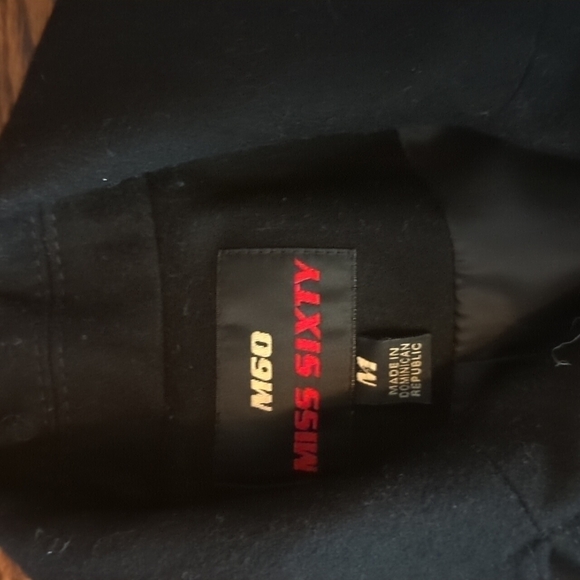 Miss Sixty Navy pea wool coat. button details wool blend classic chic Warm sz S - Picture 4 of 15